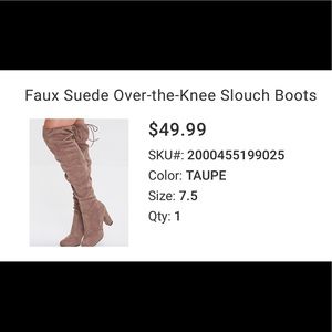 [SOLD] Over the Knee Slouch Boots Forever21